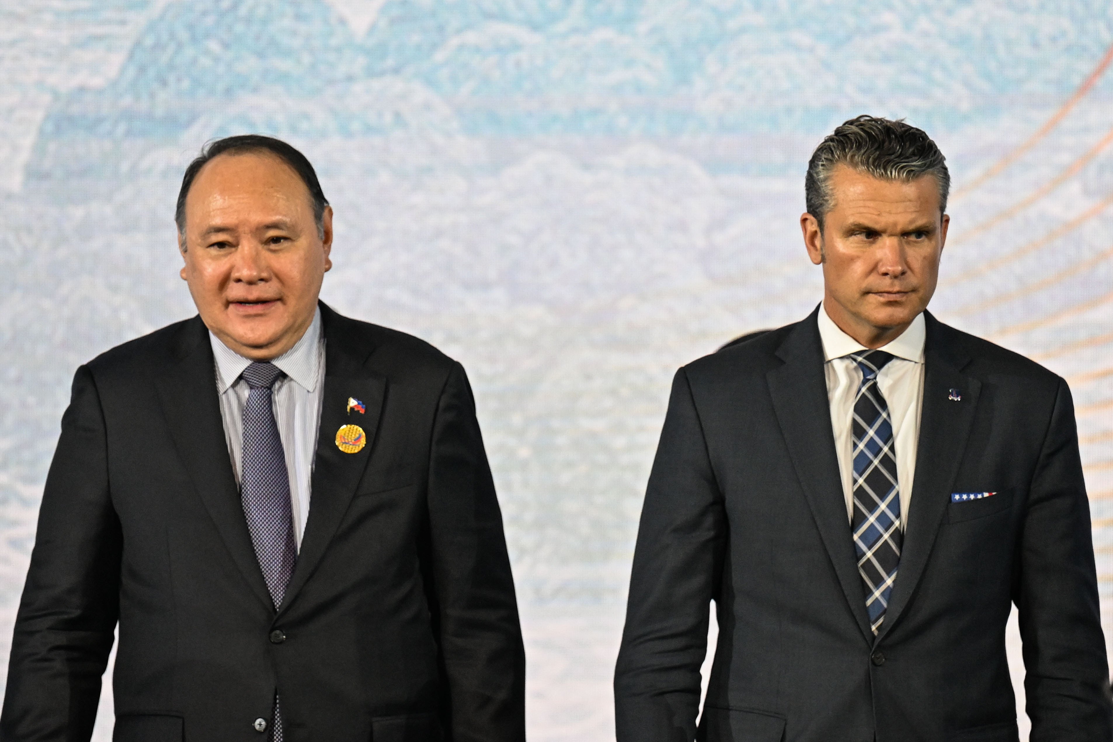 Philippine Defence Secretary Gilberto Teodoro Jnr (left) and US Defence Secretary Pete Hegseth arrive at the Asean Defence Ministers’ Informal Meeting in Cebu, Philippines on October 28, 2026. Photo: via AP