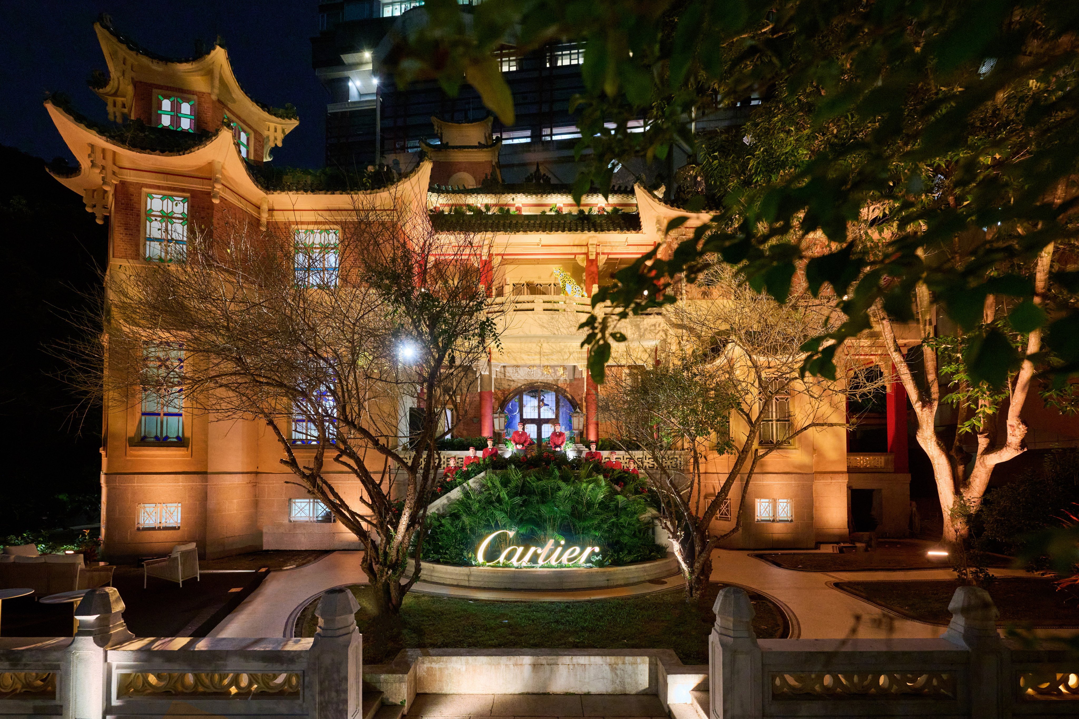 Cartier brings its panther motif to an exhibition held at the tiger-themed mansion, Villa Haw Par, in Hong Kong. Photo: Handout