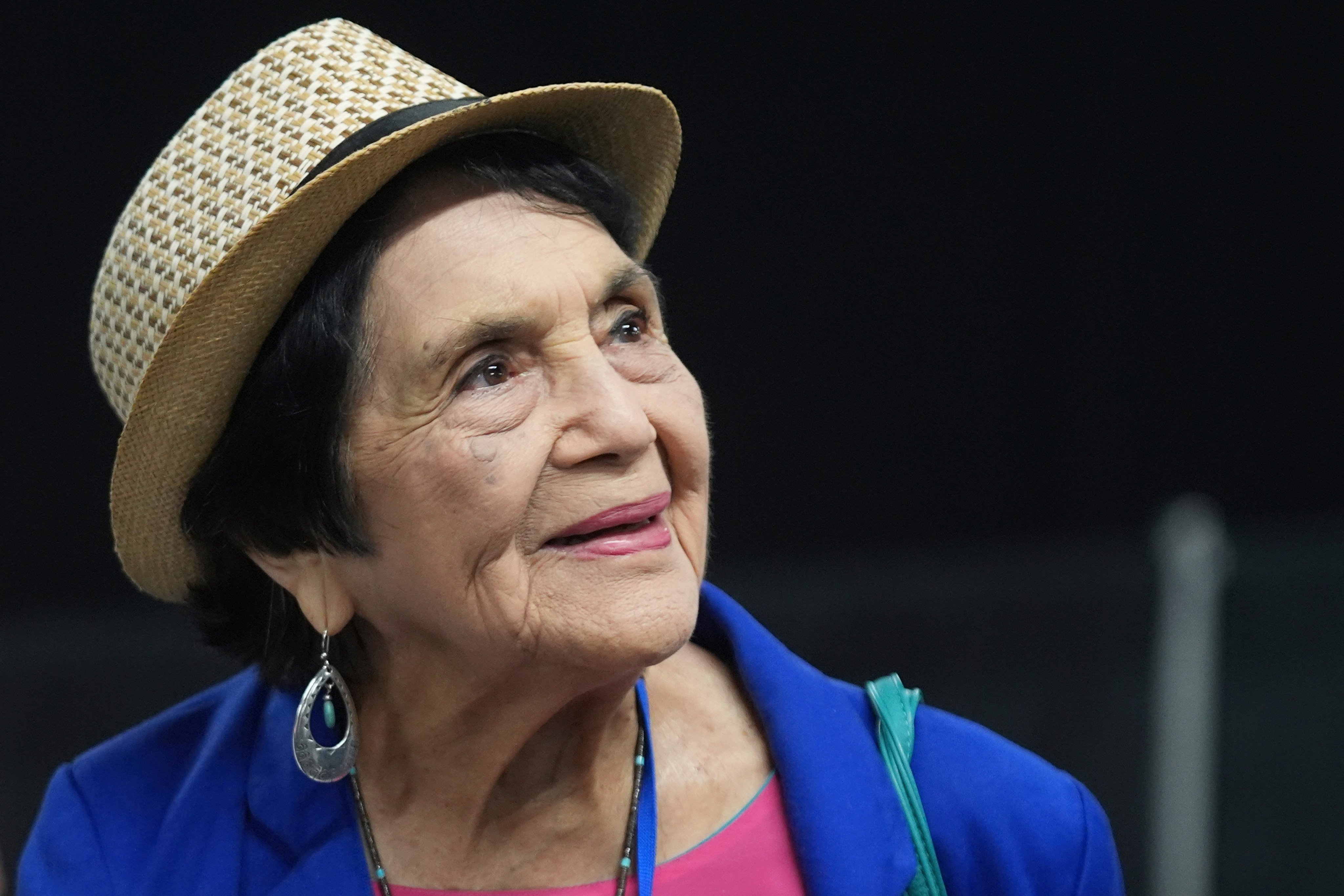 Dolores Huerta at the California Democratic Party’s 2025 State Convention. Photo: AP