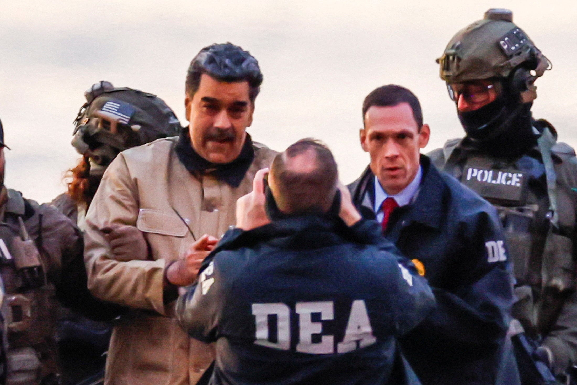 Captured Venezuelan leader Nicolas Maduro arrives at the Downtown Manhattan Heliport in New York in January. Photo: Reuters