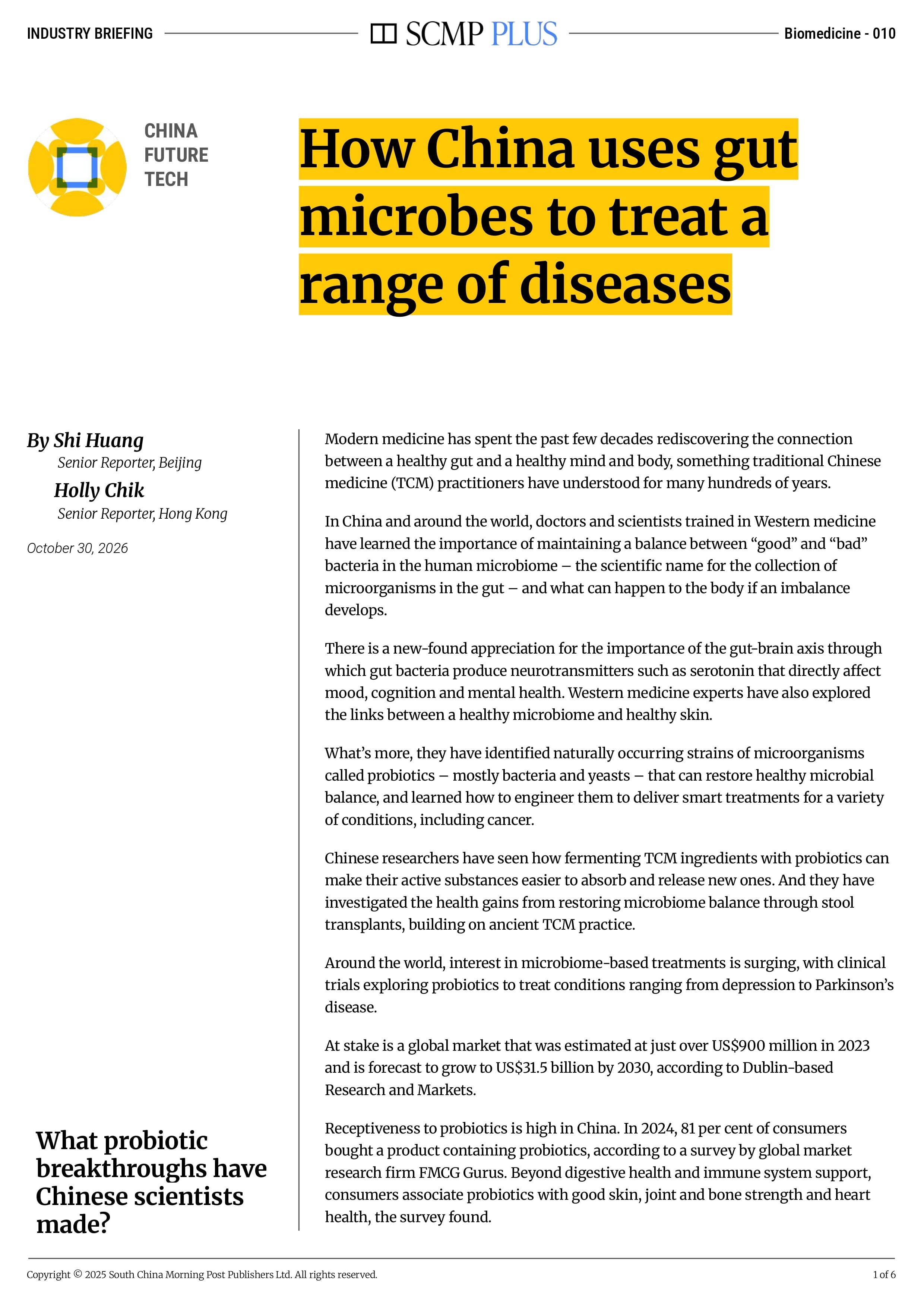 How China uses gut microbes to treat a range of diseases