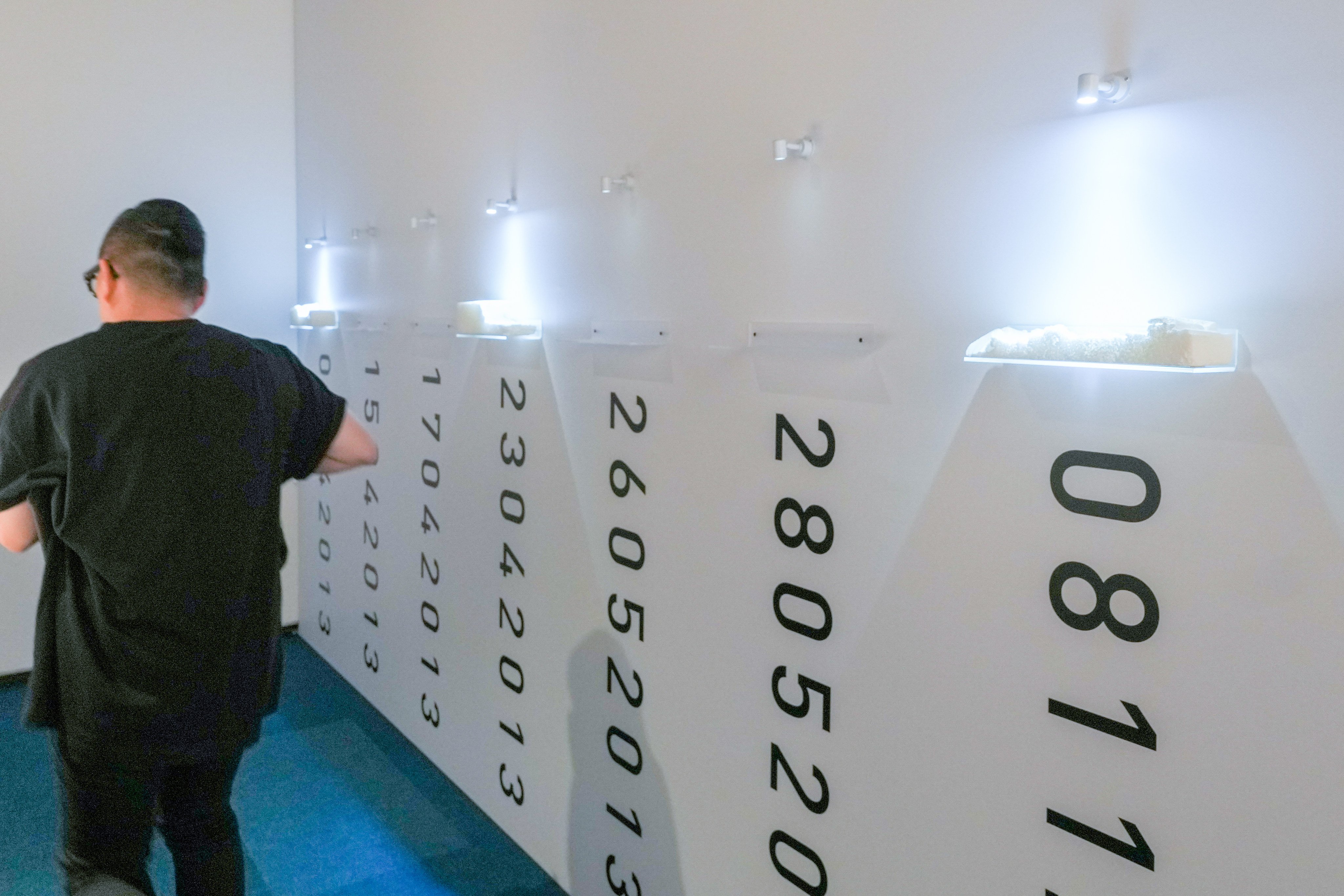 The stolen artworks were made by a machine using real-time social media data to carve them into blocks. Photo: Dickson Lee