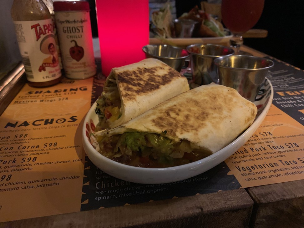 “Green Queen” vegetarian burrito at El Macho. Photo: Simone McCarthy