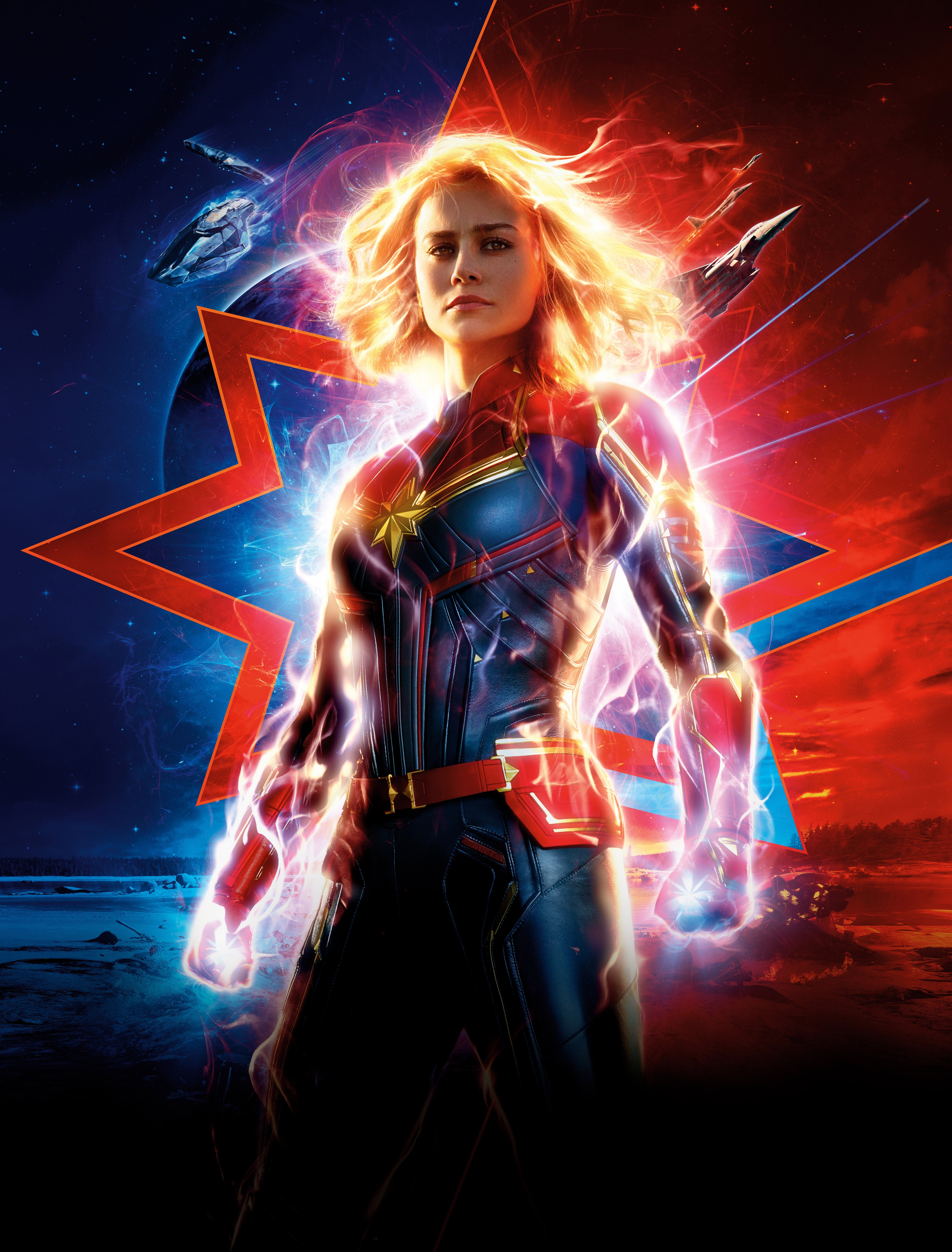 Brie Larson in ‘Captain Marvel’. The star sees her role as an opportunity to empower women.