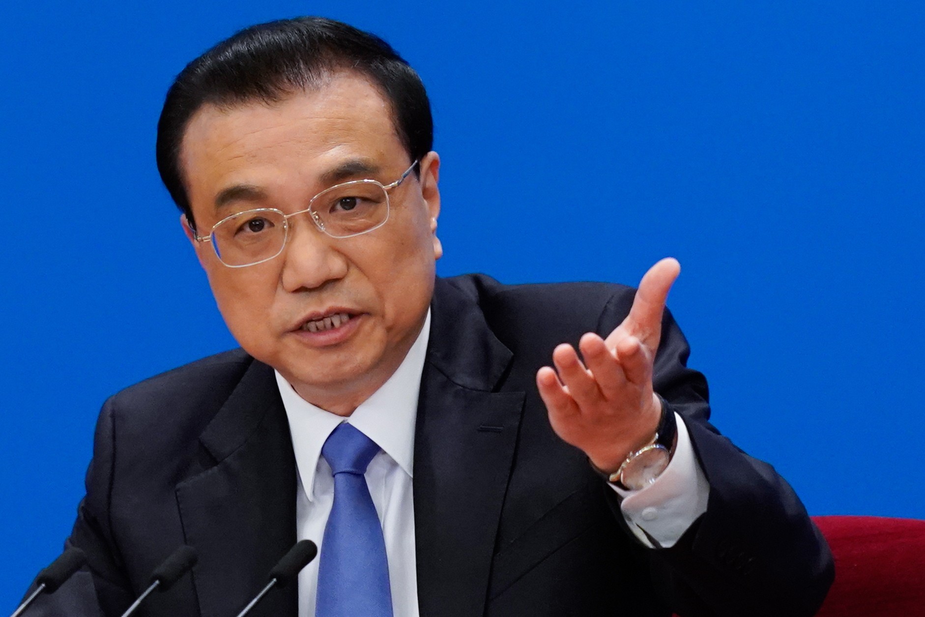 Li Keqiang spoke on Friday afternoon, shortly after the new law’s passage. Photo: EPA