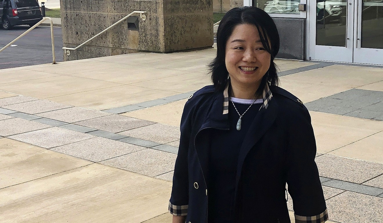 Hui Fang Dong, leaves the federal courthouse in Greenbelt, Maryland, on March 15, 2019 after her husband Wanrong Lin’s hearing. Photo: AP/Michael Kunzelman