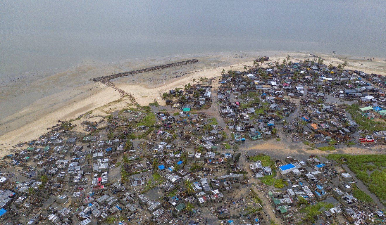 Praia Nova Village, one of the most affected neighbourhoods in the coastal city of Beira, Mozambique. Photo: AP