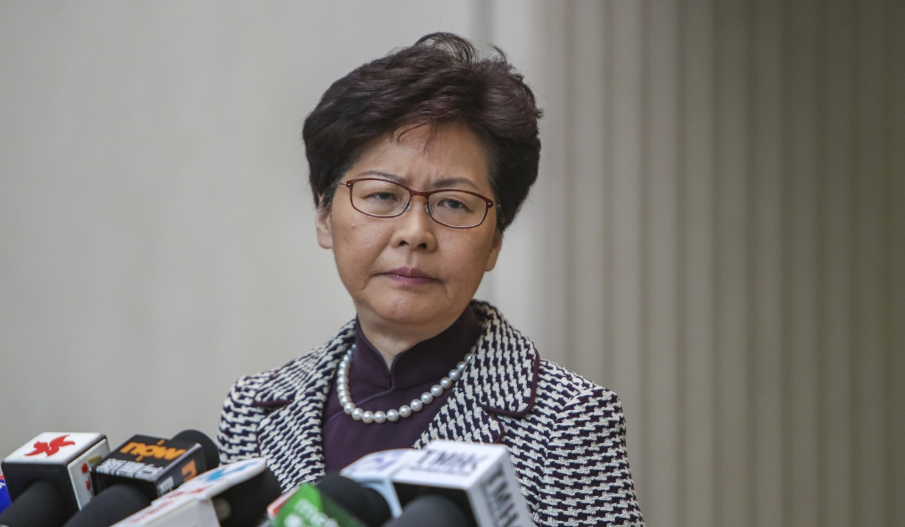 Hong Kong Chief Executive Carrie Lam meets the media before the Executive Council meeting at government headquarters. Photo: Winson Wong
