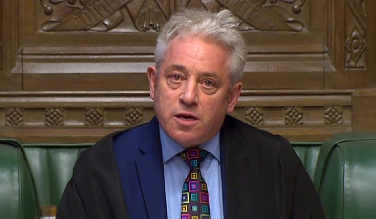Speaker of the House of Commons John Bercow on March 18, 2019. Photo: HO/AFP