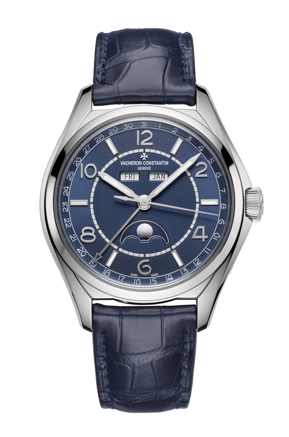 Vacheron Constantin's Fiftysix Complete Calendar Moonphase watch with the new Petro Blue dial