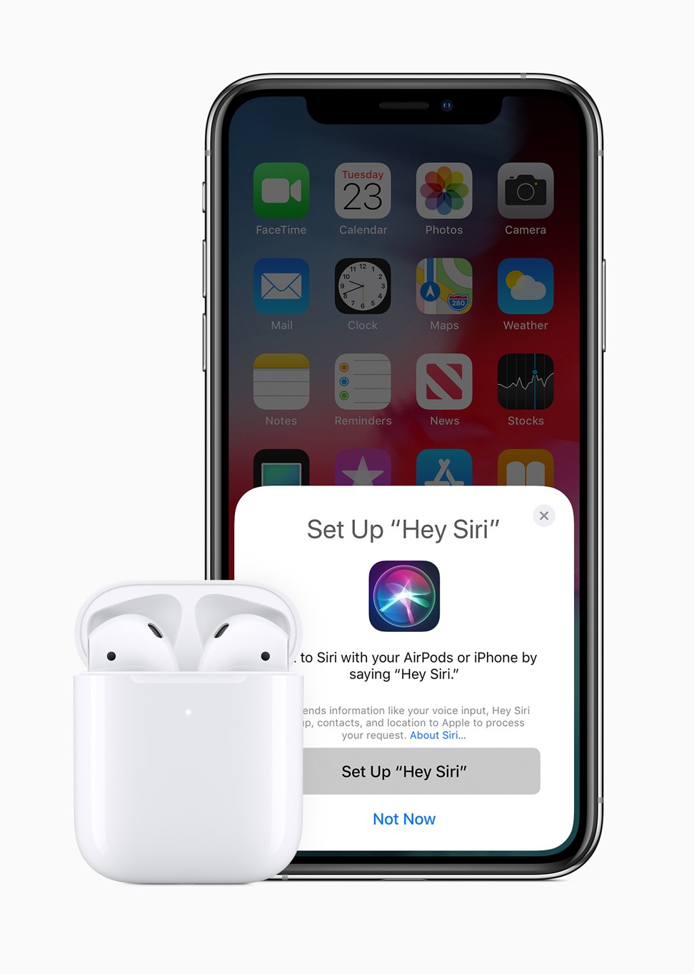 Apple’s new Apple AirPods (left) are powered by the new H1 chip and feature 50 per cent more talk time, hands-free Hey Siri and the option of a wireless charging case. Photo: EPA-EFE