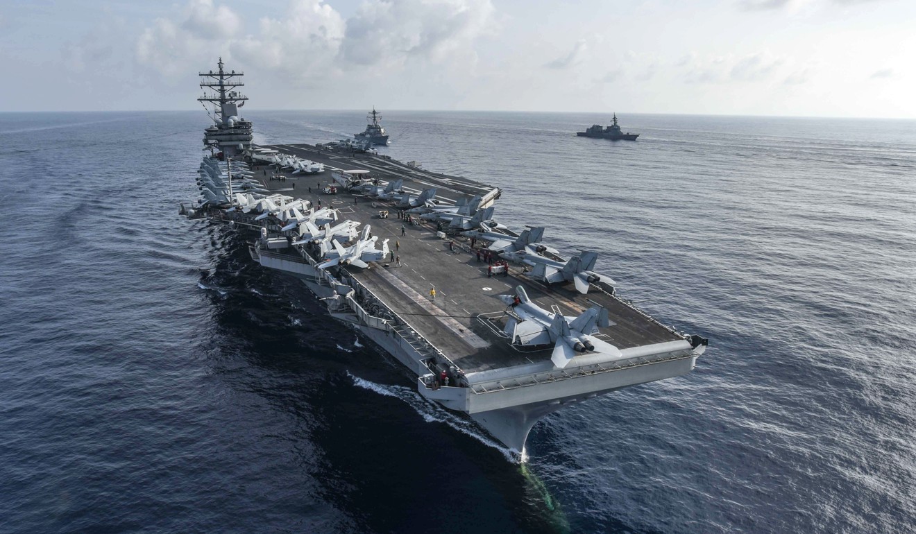 US Navy aircraft carrier USS Ronald Reagan in the South China Sea. Photo: EPA