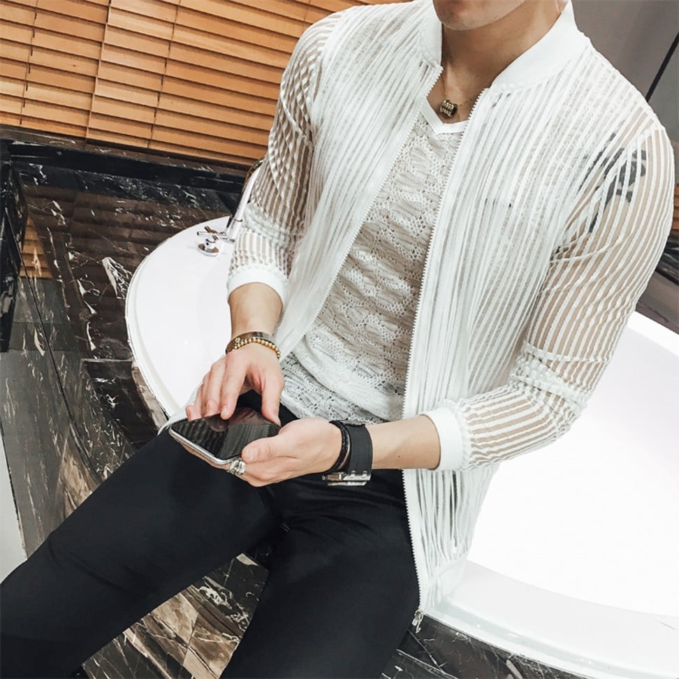Sheer lace tops for men are available on Taobao.
