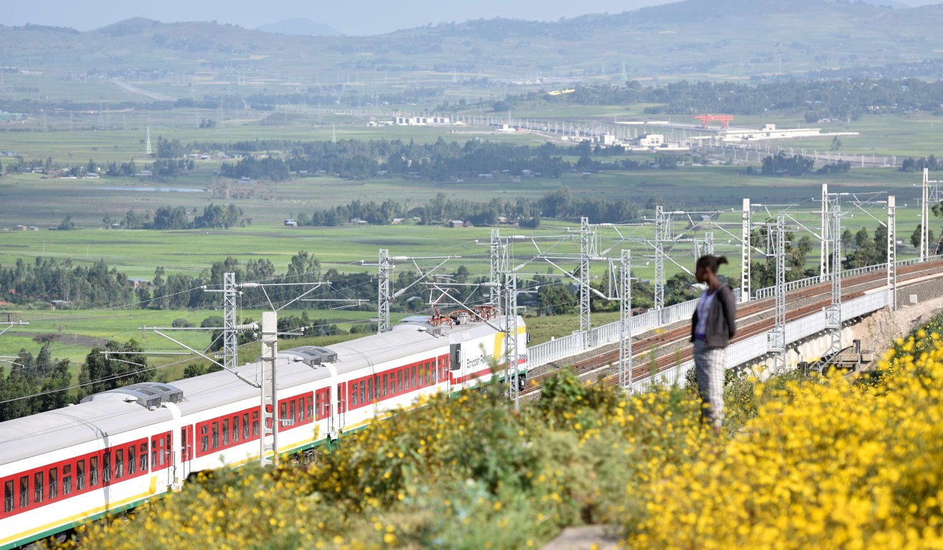 A train runs on the Ethiopia-Djibouti railway during an operational test near Addis Ababa in 2016. Photo: Xinhua