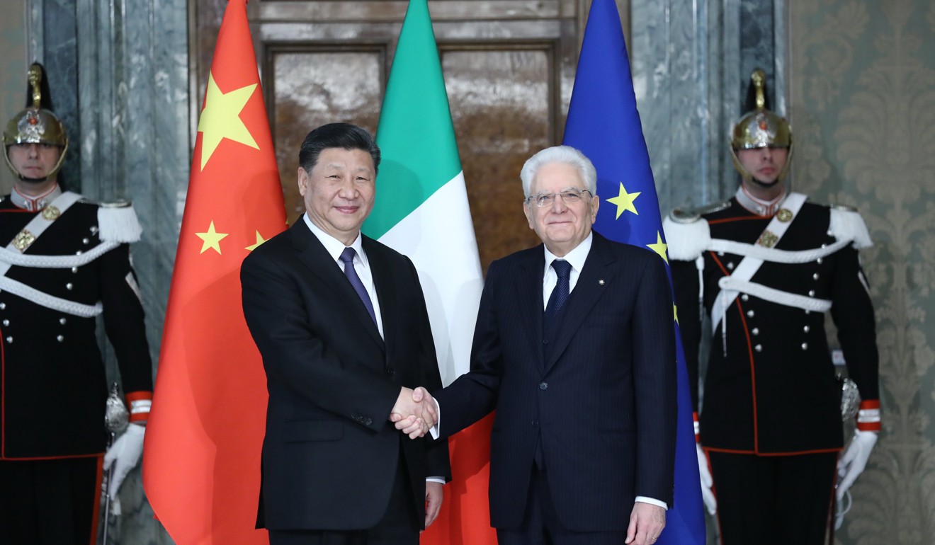 Xi Jinping meets Sergio Mattarella for talks in Rome on Friday. Photo: Xinhua
