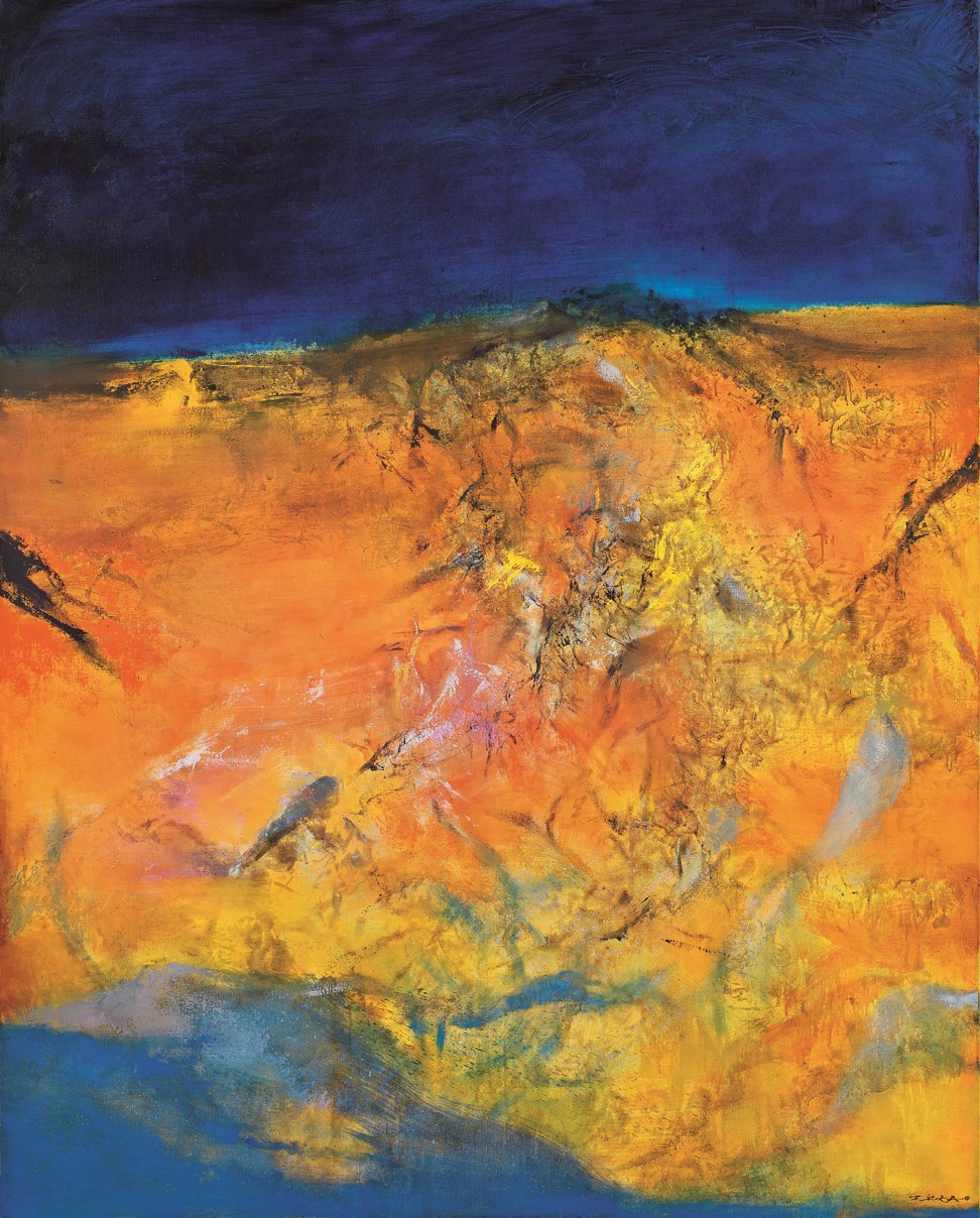 The late Zao Wou-Ki’s ‘01.03.99’ oil-on-canvas painting, which has an estimated value of up to US$5.1 million.