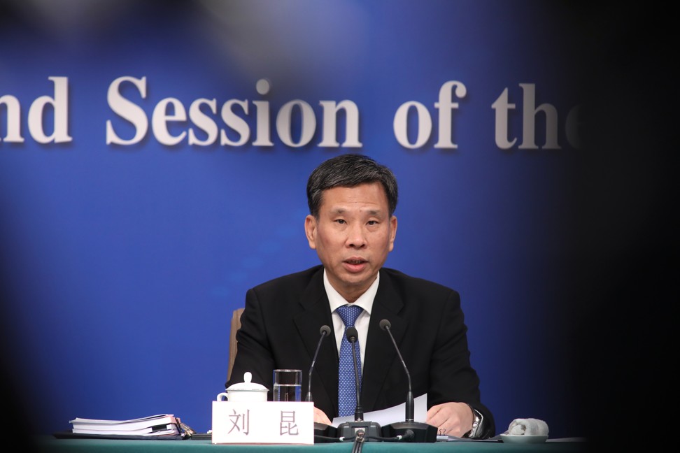 China's minister of finance Liu Kun. Photo: Simon Song