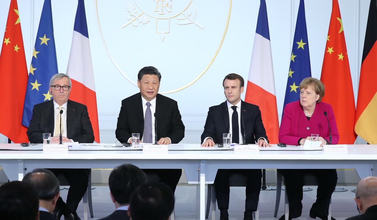 Chinese President Xi Jinping (second left) sees a chance for closer ties with French President Emmanuel Macron (second right). Photo: Xinhua