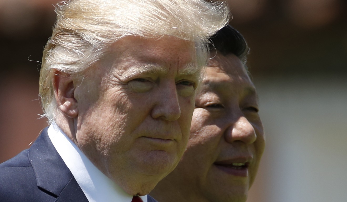 US President Donald Trump with Chinese President Xi Jinping at Mar-a-Lago in Palm Beach, Florida. Photo: AP