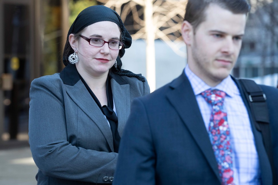 Caitlin Coleman leaves an Ottawa courthouse on Wednesday. Photo: AFP