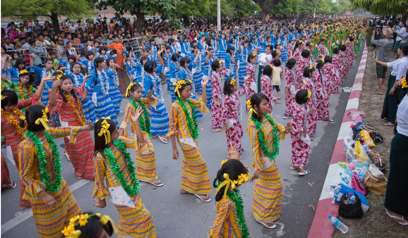 Traditional dancing at the Thingyan water festival. Photo: Alamy