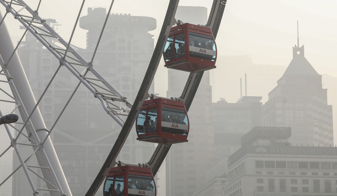 Central on a poor air quality day in Hong Kong. Pollution is one of the city’s negatives for its Malaysian community. Photo: Dickson Lee