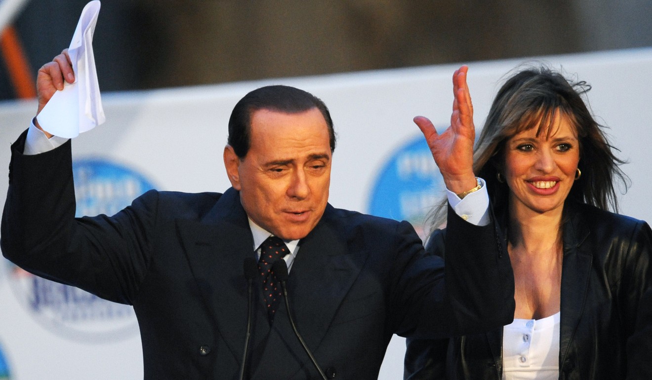 Italy's then conservative leader Silvio Berlusconi and Alessandra Mussolini in 2008. File photo: AFP