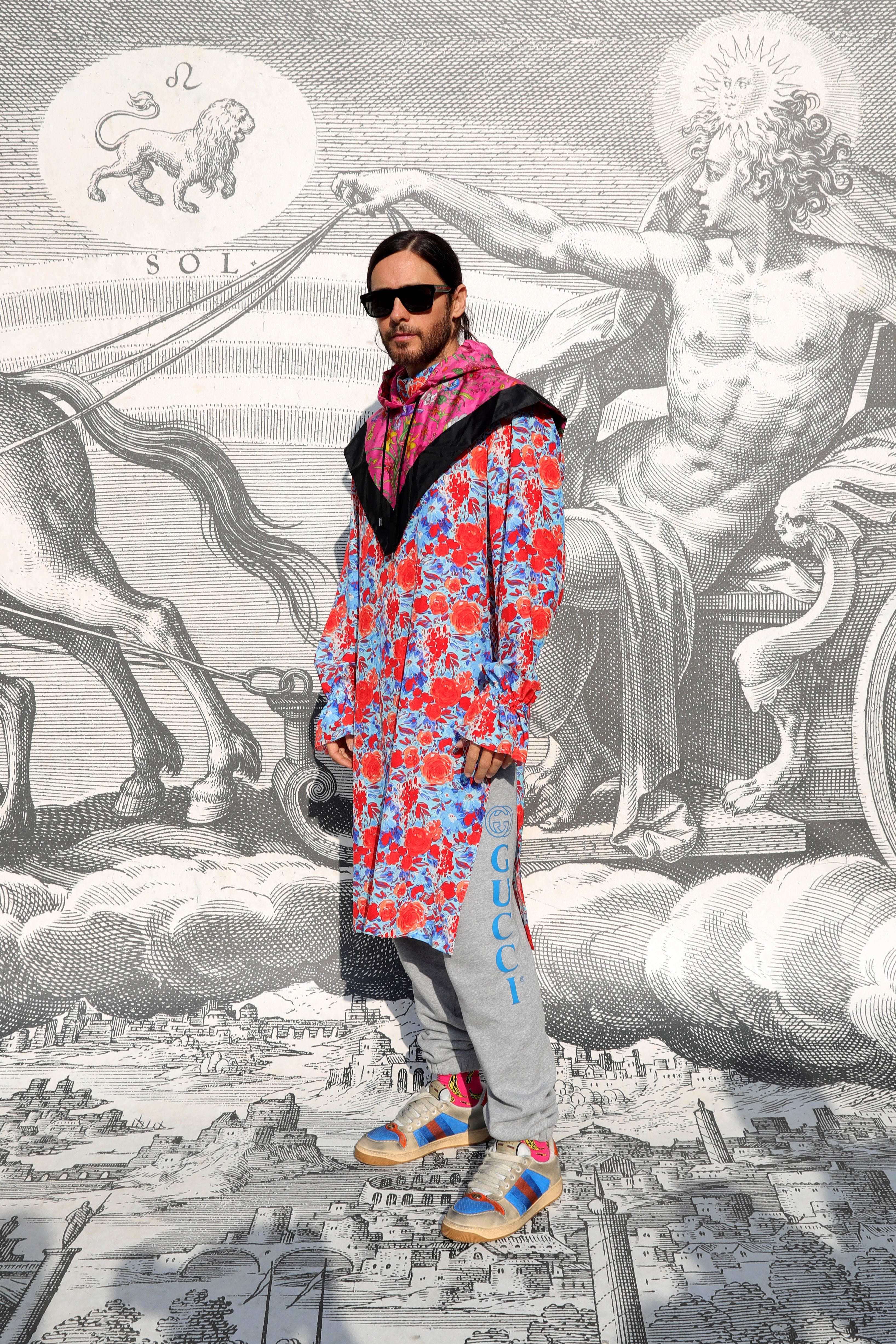 Jared Leto arrives for Gucci’s show at Milan Fashion Week on February 20. Photo: Getty Images