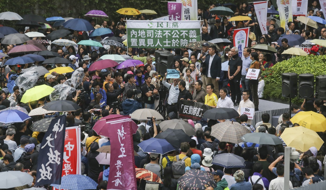 A protest on March 31 against the Hong Kong government’s proposed amendment to the Fugitive Offenders Ordinance draws thousands of protesters. Photo: Dickson Lee