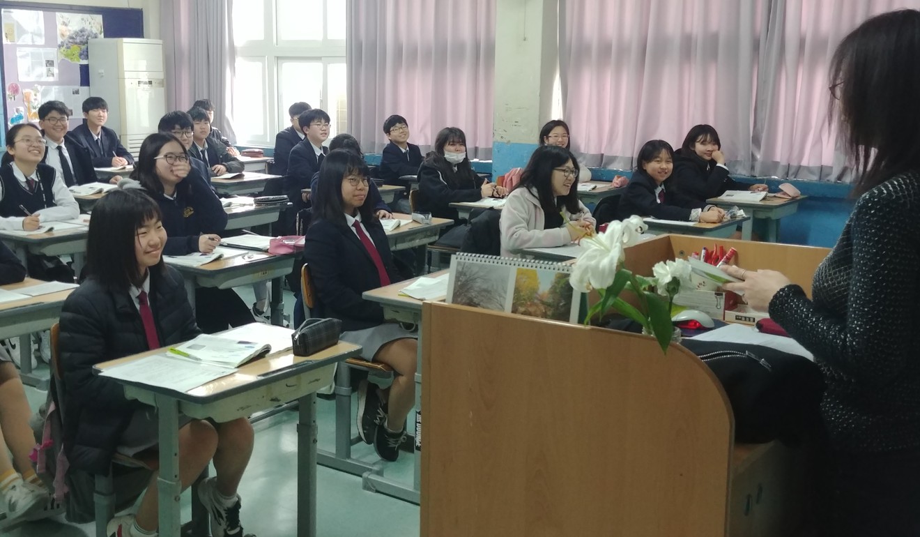 A classroom at a school for the Chinese diaspora in Seoul. Photo: Park Chan-kyong