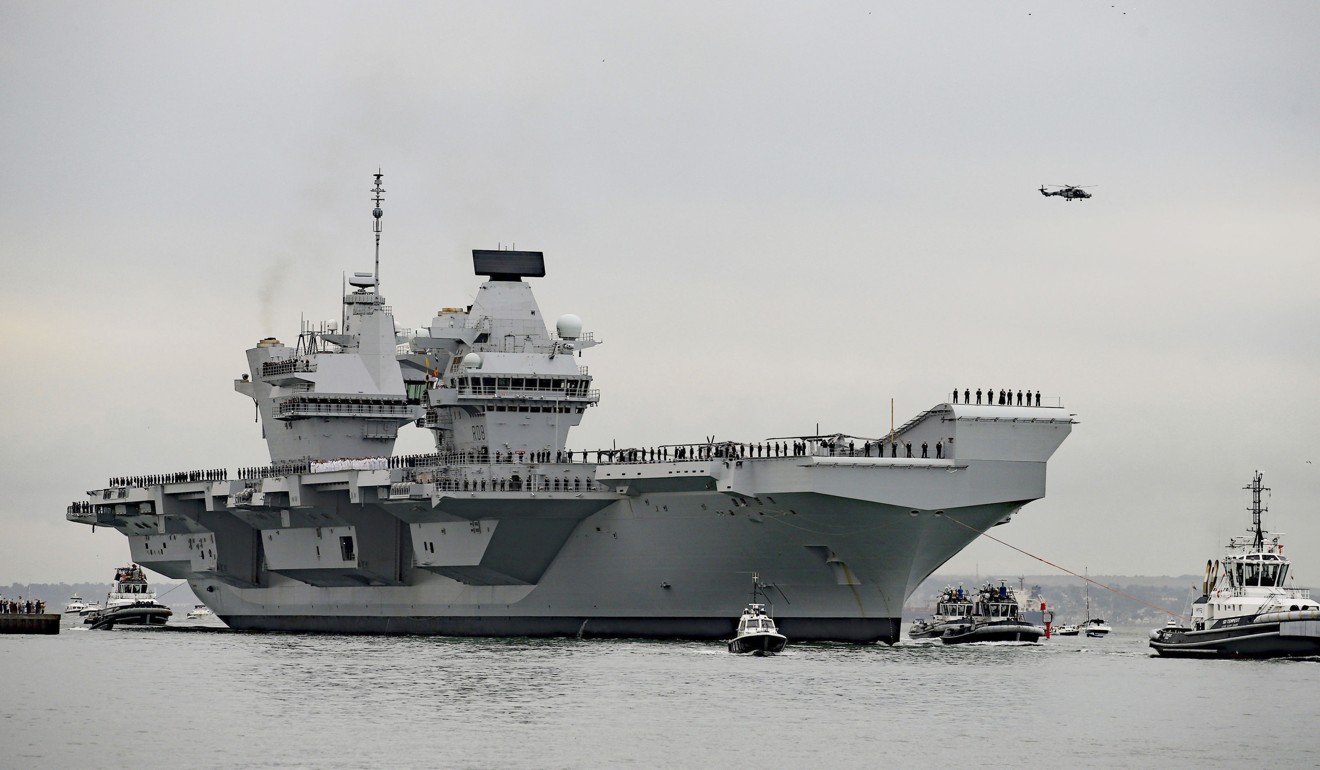 The UK aircraft carrier, HMS Queen Elizabeth. File photo: AP