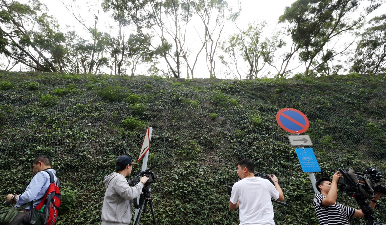 The Geotechnical Engineering Office visits a slope at the Hong Kong University of Science and Technology in Clear Water Bay. Photo: Felix Wong