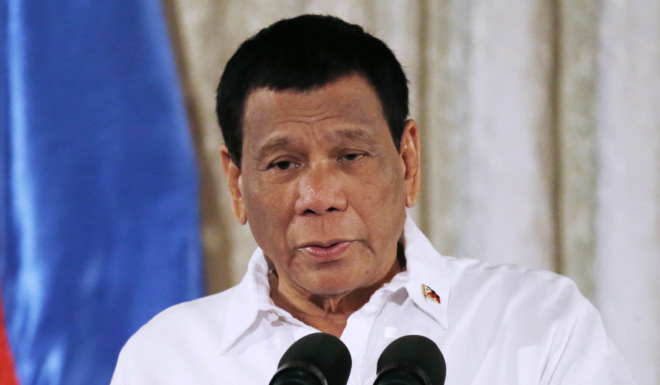 Philippine President Rodrigo Duterte says he will not confront China over the South China Sea dispute as doing so would end in war. Photo: AP