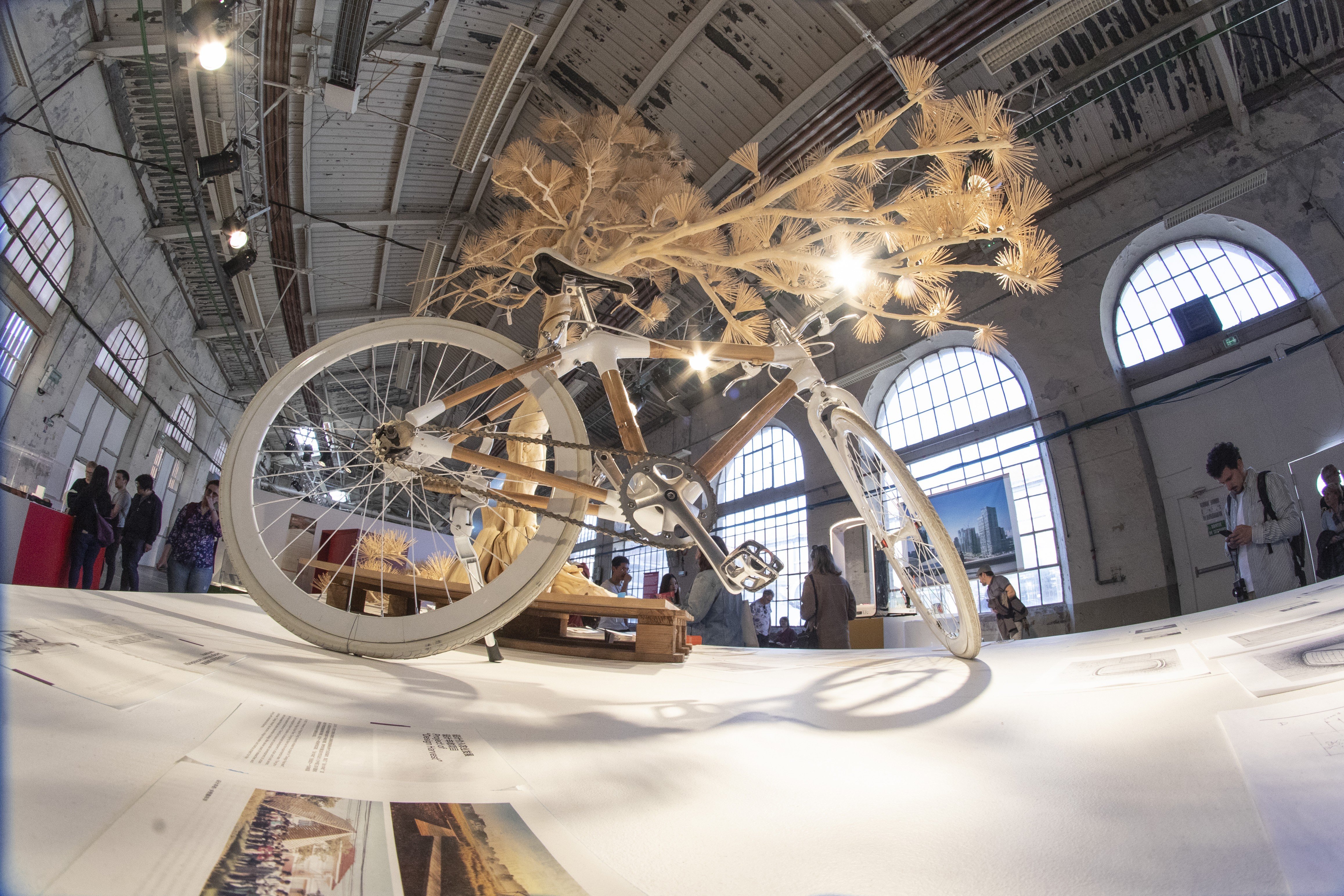 The Chinese exhibit at the St Étienne International Design Biennial in France covers 70 years of design evolution in China, with a focus on functional objects such as this bicycle. Photo: Pierre Grasset