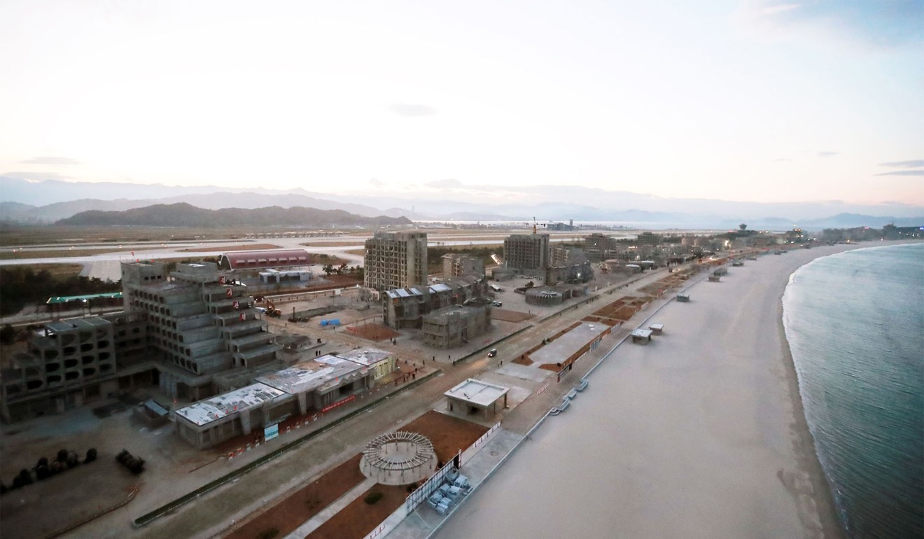 A undated picture released by North Korea’s official Korean Central News Agency (KCNA) on November 1, 2018 shows the construction of the Wonsan-Kalma Coastal Tourist Area. File photo: AFP