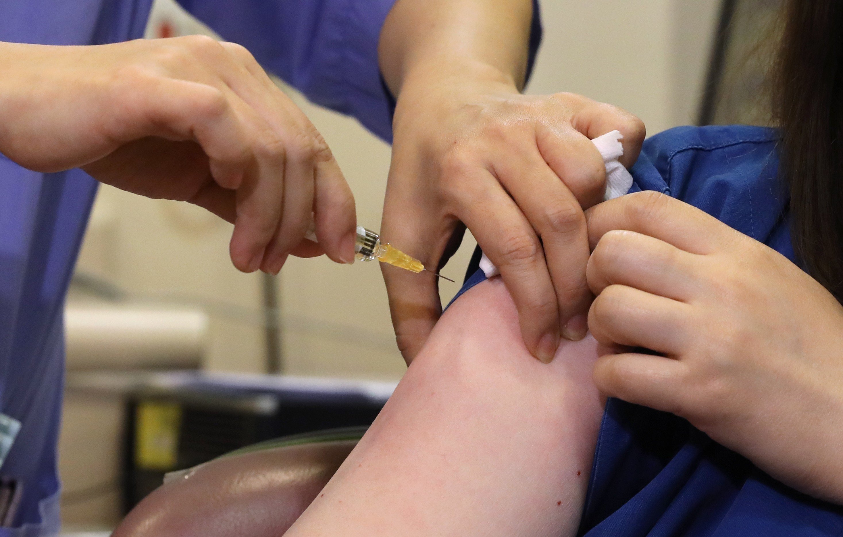 The 25-year-old customer service officer contracted the disease despite a previous vaccination. Photo: Sam Tsang