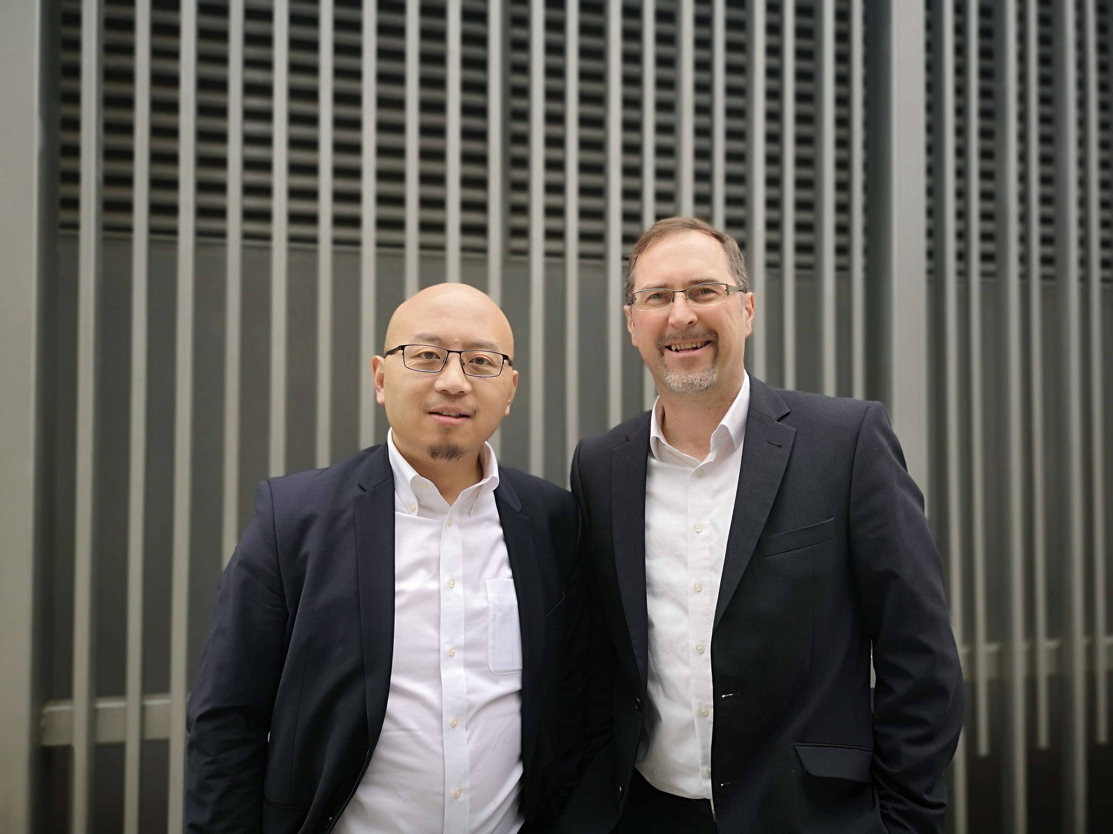 (From left) Scanny Cai, vice-president for strategic planning, and Volker Brielmann, vice-president for sales, customer application and marketing