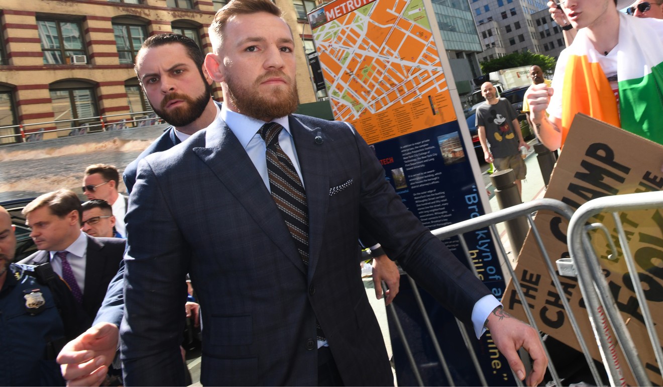Conor McGregor arrives at Brooklyn Supreme Court in New York in connection with his alleged bus attack at Barclays Centre. Photo: TNS