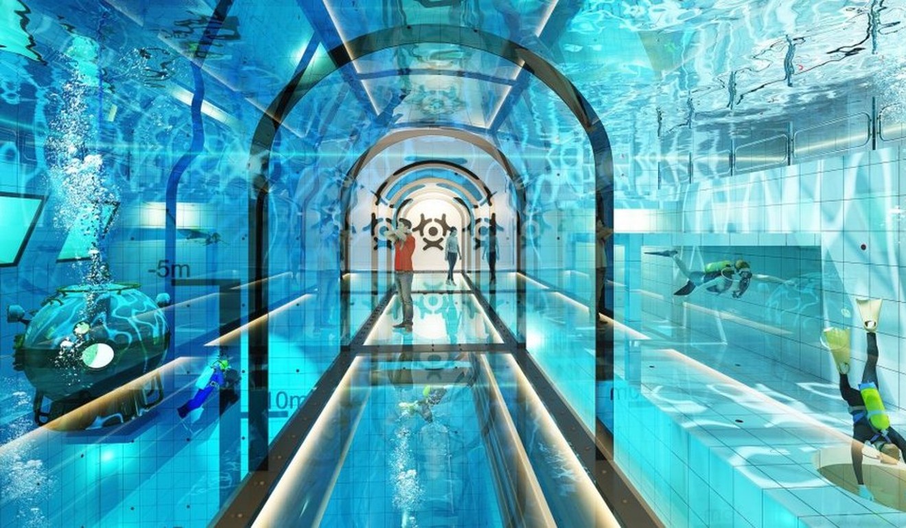 The Deepspot diving pool will feature an underwater viewing tunnel for spectators at a depth of 20 metres.