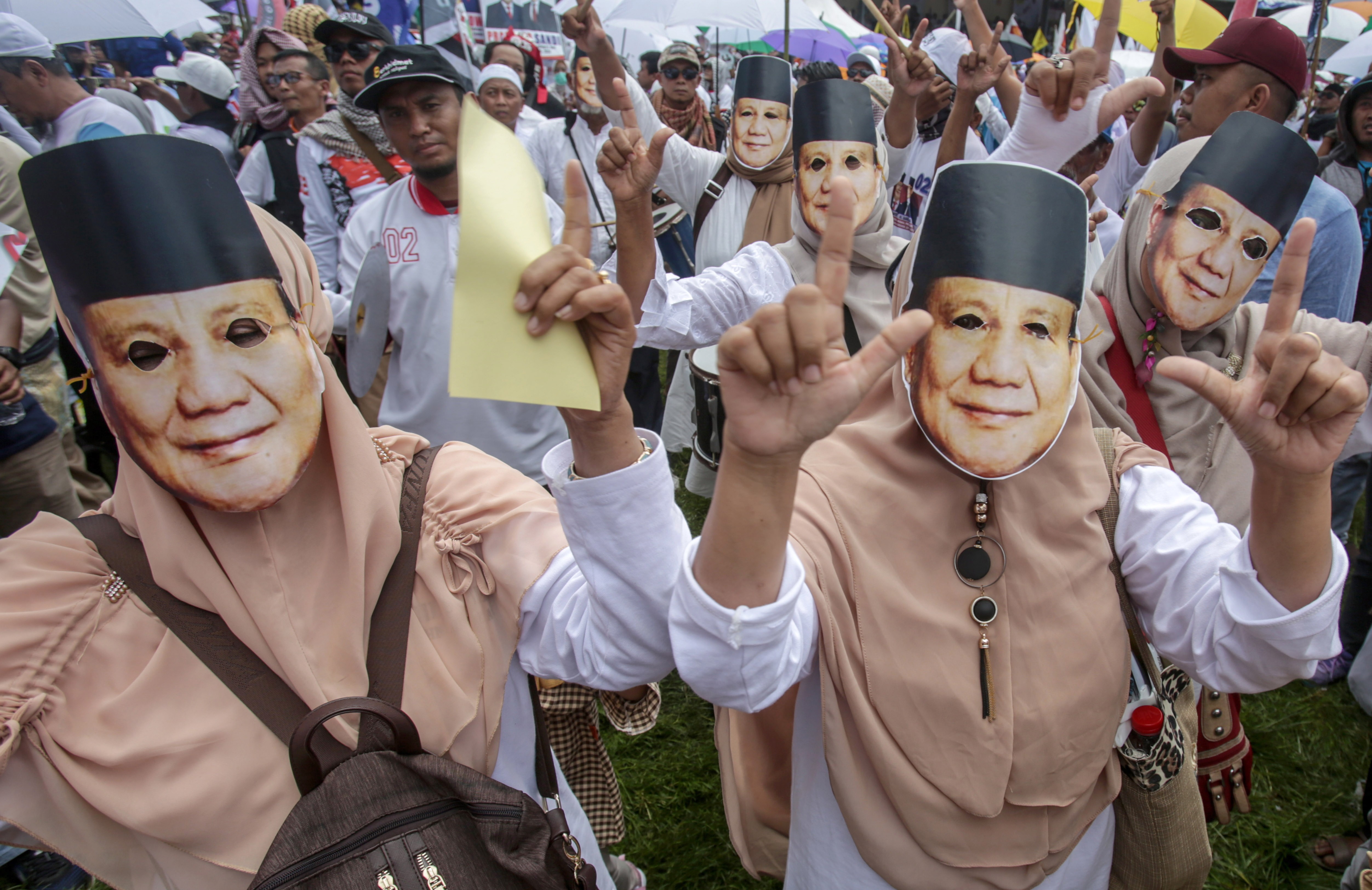 Prabowo Subianto’s supporters during a campaign rally in Solo. Photo: EPA