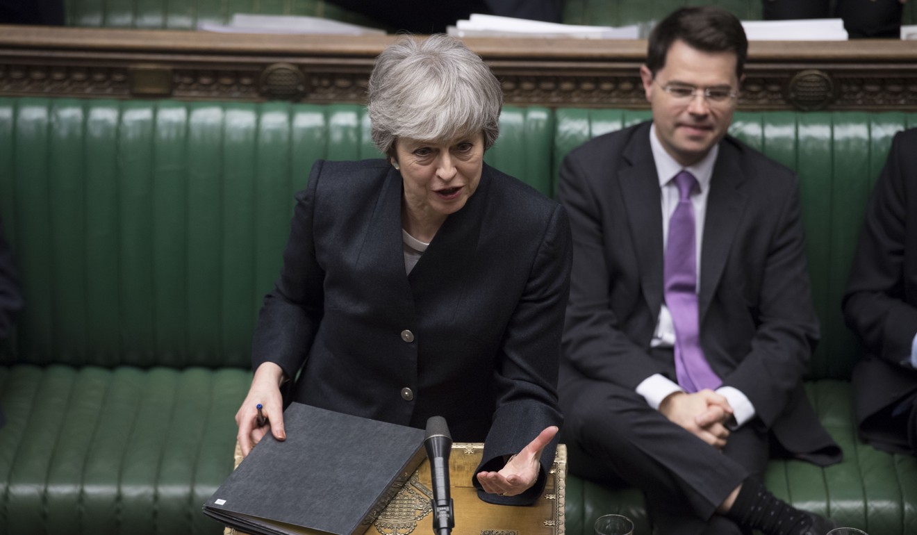 British Prime Minister Theresa May speaks in the House of Commons in London on Thursday, April 11, 2019. Photo: Xinhua/UK Parliament/Jessica Taylor
