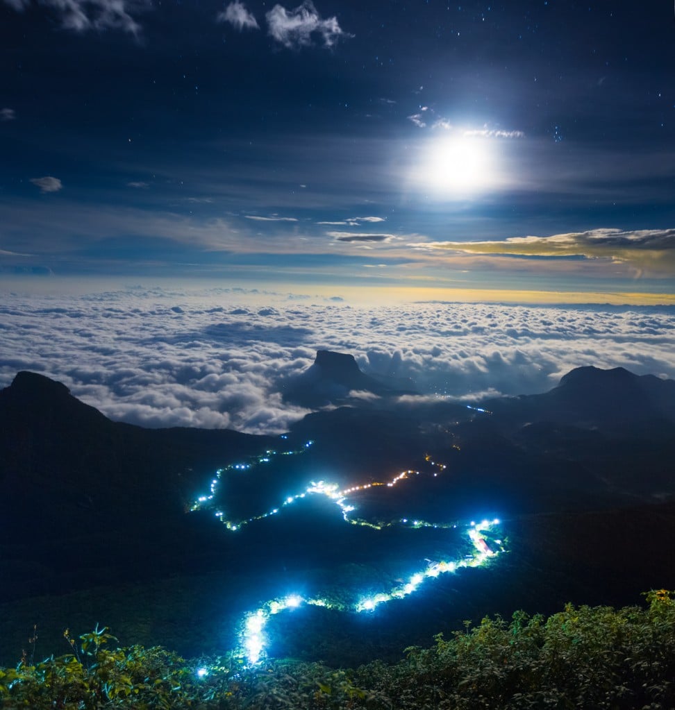 The view from Adam’s Peak at night. Photo: Shutterstock