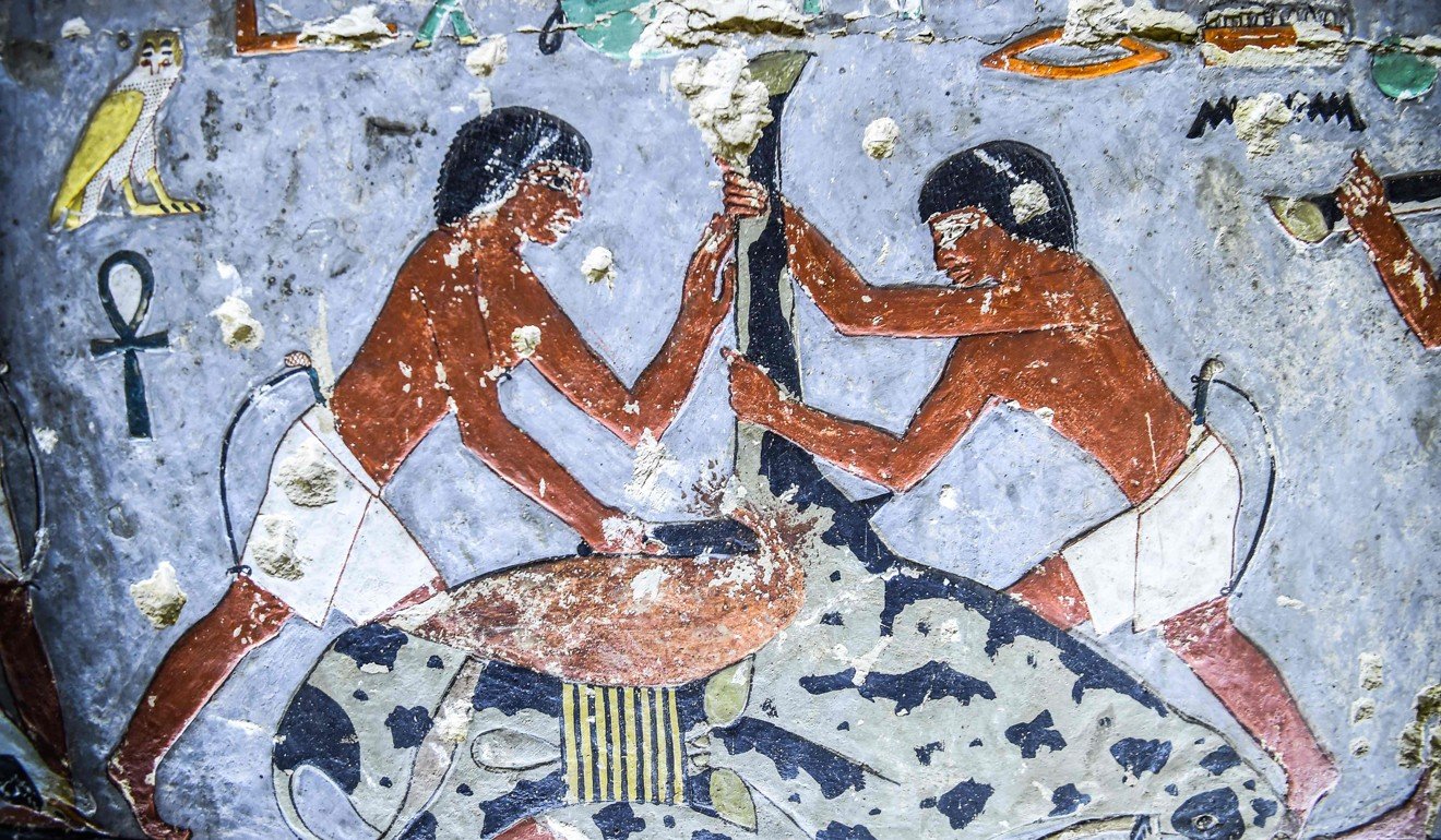 Another detail from a tomb painting. Photo: AFP