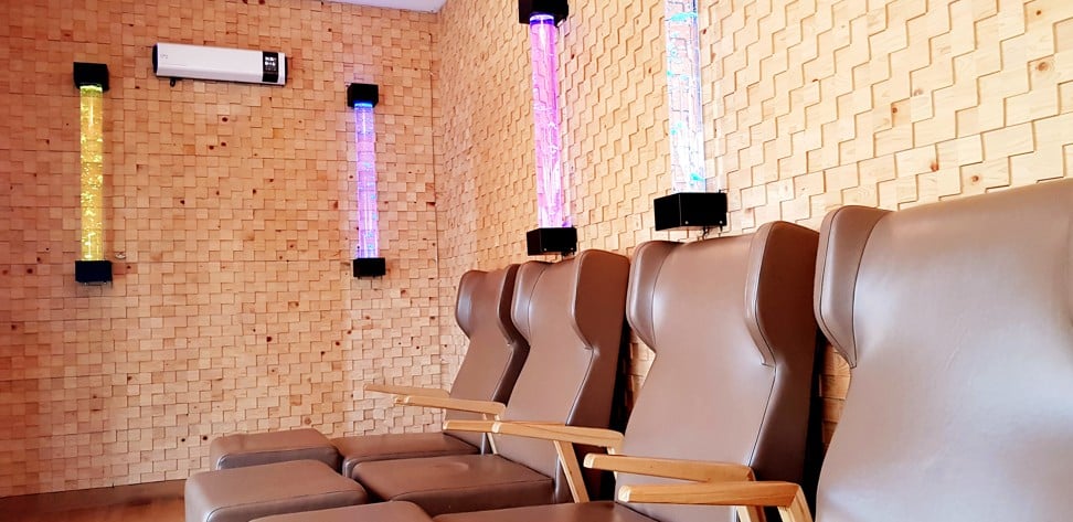 Một khu vực phòng chờ cho khách tại Spalux tại Gyeongju.