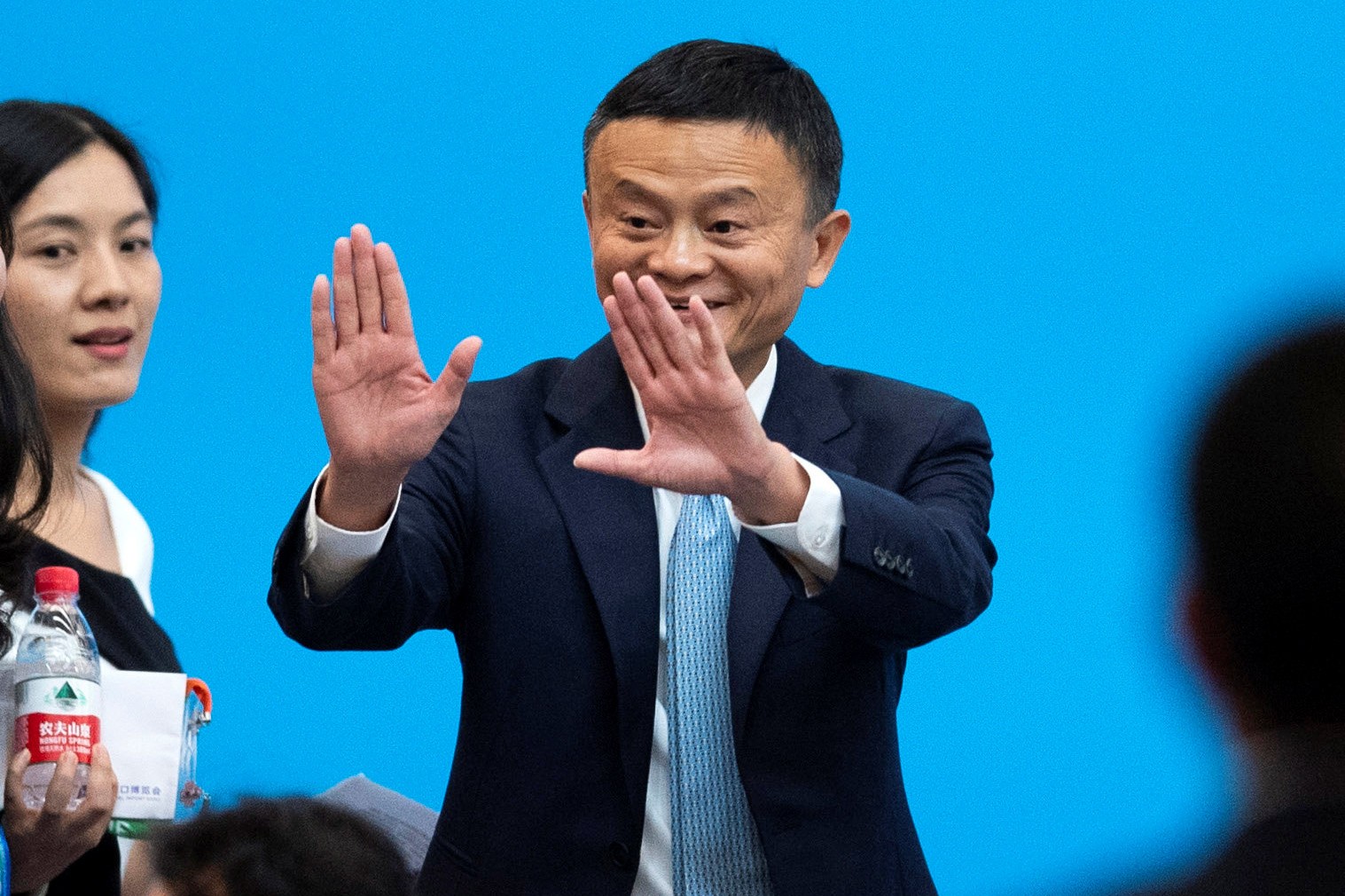 Jack Ma, Alibaba founder, arrives for a forum of the first China International Import Expo (CIIE) in Shanghai on November 5, 2018. Photo: Reuters