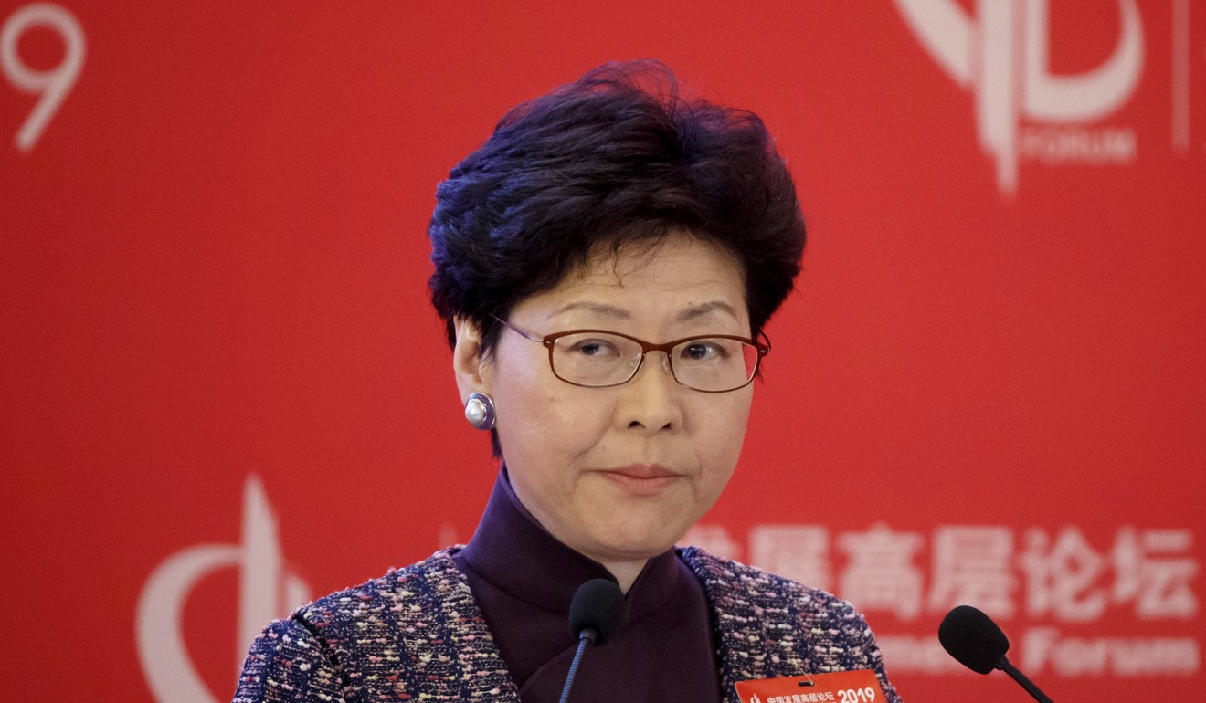 Hong Kong Special Administrative Region Chief Executive Carrie Lam is attends the China Development Forum in Beijing, China, on March 25. Photo: Reuters