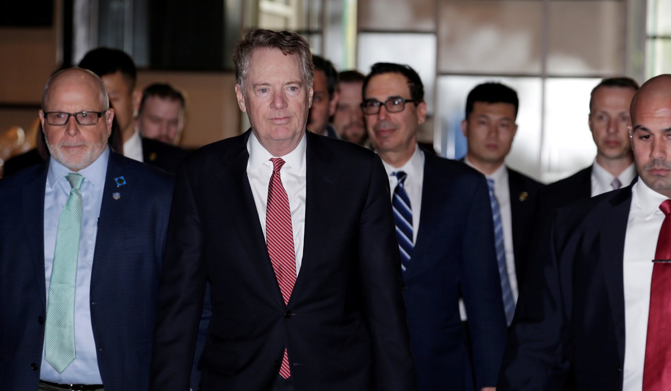 US Trade Representative Robert Lighthizer and members of the negotiating team pictured in China last month. Photo: Reuters