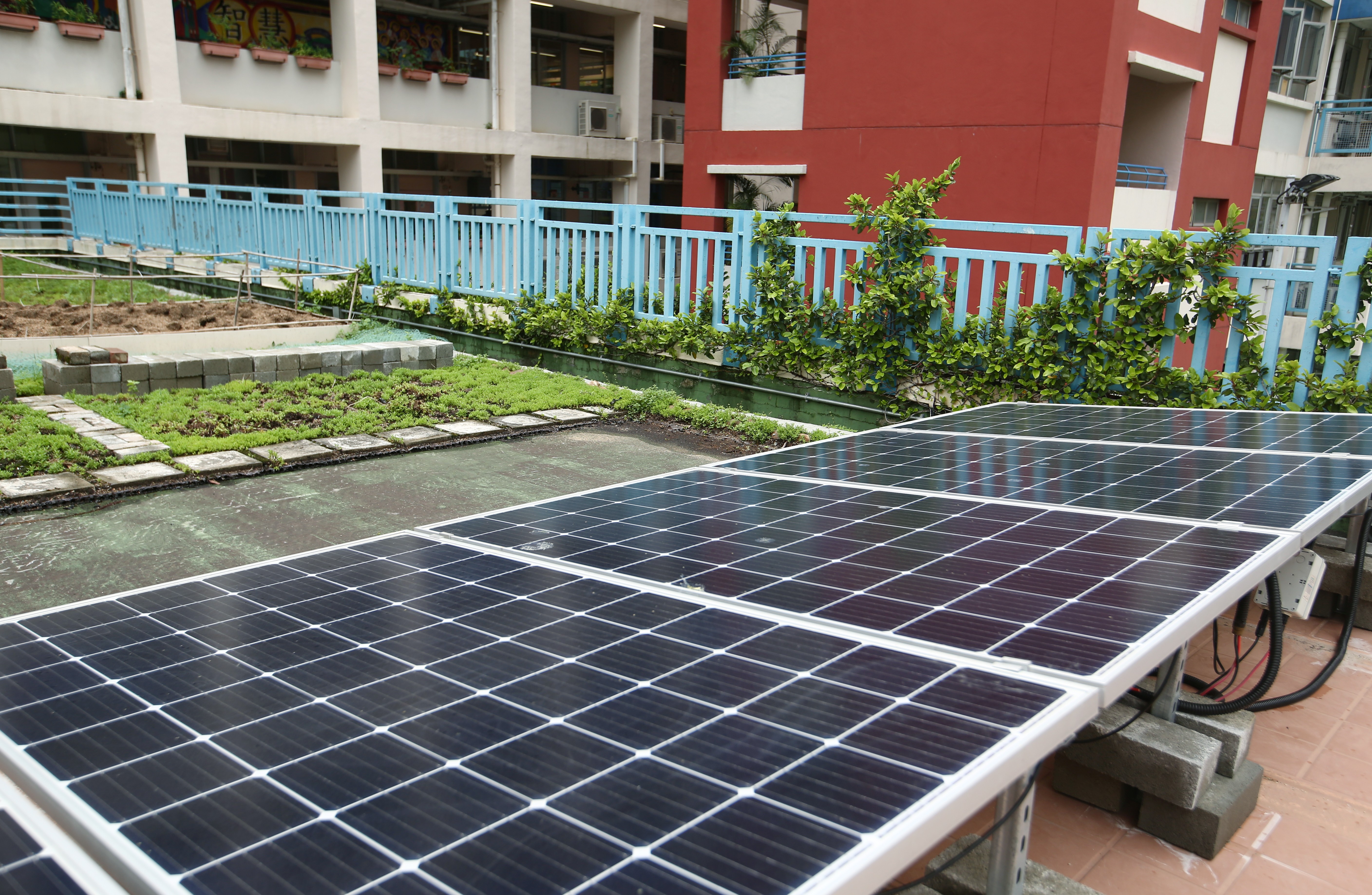 A solar panel system at the St. Bonaventure Catholic Primary School in Diamond Hill. The Environment and Conservation Fund was set up in 1994. Photo: Edmond So