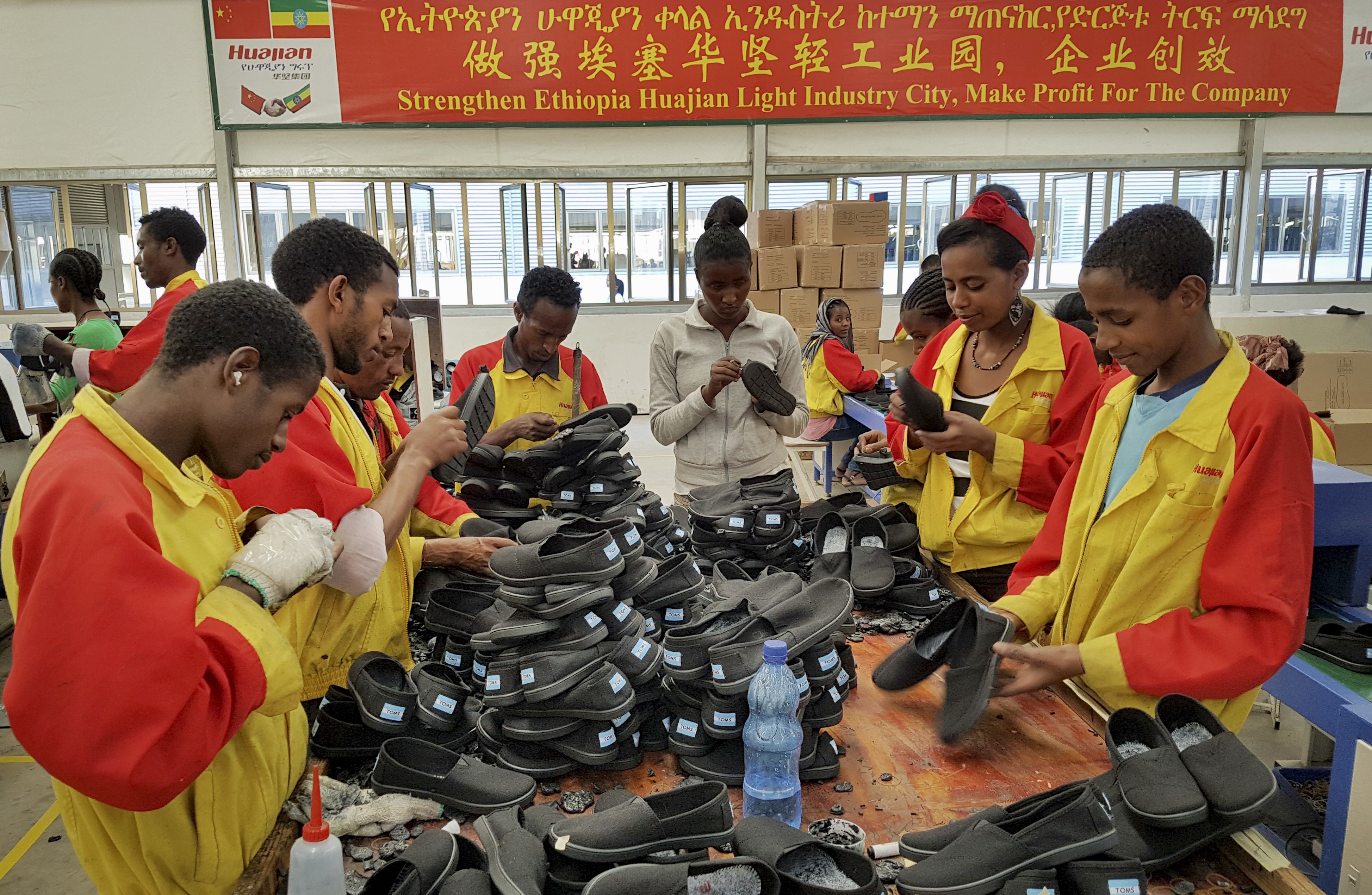 In Ethiopia, Chinese companies such as shoe manufacturer Huajian Group hire locals. When there are local employees, there are also more labour disputes. Photo: AP