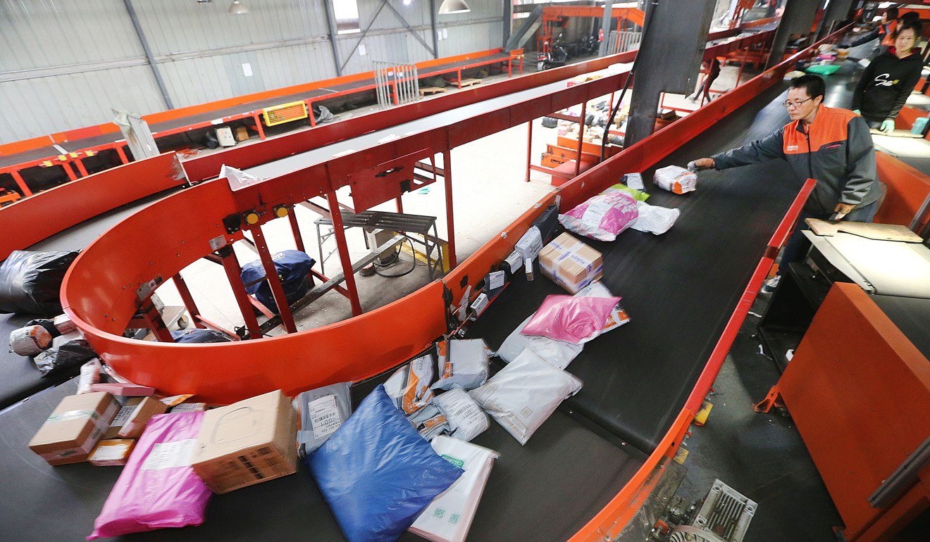 The distribution centre of a delivery company in Lianyungang, east China's Jiangsu Province. China’s GDP is impressive – its GDP per capita, less so. Photo: Xinhua